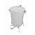 Lixeira Plástica 40L Redonda Branca c/ Tampa Pedal e armação 64x46x54cm JSN ref.E8AB - Imagem 1