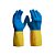 Luva de Látex Bicolor Azul/Amarelo Tamanho M 1par Handex Ref. HX026T08E001 - Imagem 1
