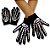 Luva Curta Esqueleto Par Fantasia Carnaval Halloween - Imagem 1