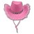 Chapéu Boiadeira Luxo Cowboy Rosa c/ Plumas - Imagem 4