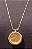 Colar tipo relicário redondo com corrente Banhada a ouro - Imagem 2