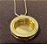 Colar tipo relicário redondo com corrente Banhada a ouro - Imagem 4