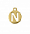 Pingente Letra N 16mm Ouro (un) - Imagem 1