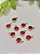Pingente Zircônia Vermelho 6mm Ouro (5un) - Imagem 1