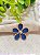 Pingente Flor 33mm Ouro,  Resinado Azul (1un) - Imagem 1