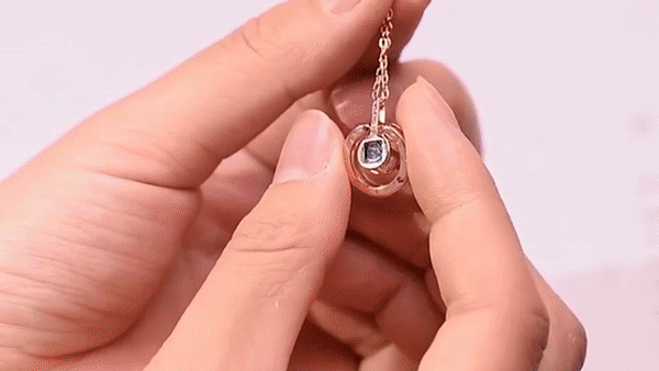 Colar Pingente Coração Eu Te Amo 100 Idiomas Rose Ou Prata - Imagem 7