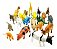 Kit Com 10 Animais De Brinquedo Miniaturas Zoo Fazenda - Imagem 1