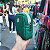 Necessaire Avelã Quadrada - Verde com cinza - Imagem 2