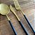 Jogo Talheres (garfo/faca/colher sopa/ colher sobremesa) inox cores Dourado com Azul/Branco/Preto/Rosa - Modelo Wolff - Imagem 6