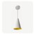 Luminária cone com aba - Branco textura com amarelo - Imagem 1