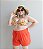 Shorts Plus Size Laranja - Imagem 1