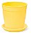Vaso decorativo n 3,5 amarela + Pratos n 1,2 amarelo 5 un - Imagem 2