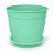Vaso Nutriplan Aquarela Verde Claro Para Plantas Com Pratos Plásticos - Kit Com 6 - Imagem 1