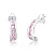 Brinco Meia Argola Encanto Rosa em Prata 925 - Imagem 3