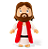 Kit Artesanato Infantil Ponto a Ponto Jesus Linha Religiosa Presente de Páscoa - Imagem 1