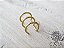 Earcuff Argola Tripla Dourada Piercing Fake - Imagem 2