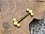 Barbell Mamilo Titânio Dourado Cluster Zircônias - Imagem 5