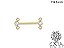 Barbell Mamilo Titânio Dourado Cluster Zircônias - Imagem 1
