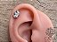 Labret Aço Push Pin Zircônias Coroa - Imagem 3