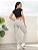 Legging Cós V Jacquard Cinza - Imagem 2