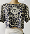 Blusa Curta Solta Onça Azul - Imagem 1