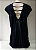 Blusa Mullet Tiras Shine Preta - Imagem 1
