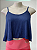 Blusa Cropped Azul Escuro - Imagem 1