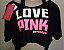 Mini Blusa Love Pink Preta - Imagem 2
