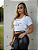 Blusa Cropped Flame Frase Branco - Imagem 1