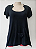 Blusa Comprida Bolsinho Preta - Imagem 1