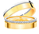 Par de Alianças San Marino 5mm - Cravejada com zirconias - Ouro 18k - Imagem 1