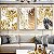 Quadros Decorativos Folhas Douradas Conjunto em Três Quadros - Imagem 2