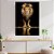 Quadro Decorativo Pintura Leão Dourado fundo Preto - Imagem 2