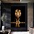 Quadro Decorativo Pintura Leão Dourado fundo Preto - Imagem 1
