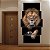 Mosaico 5 Peças para Sala Leão com Fundo Preto - Imagem 1