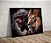 Quadro Decorativo Sala de Estar Pintura Leão com Cristo - Imagem 1