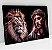 Quadro Decorativo Sala de Estar Pintura Leão com Cristo - Imagem 1
