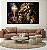 Quadro Decorativo Sala de Estar Pintura Leão e Jesus - Imagem 1
