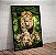 Quadro Decorativo Sala de Estar Pintura Leão Com Filhotes - Imagem 1
