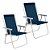 Duas Cadeiras de Praia Alta Conforto Azul-Marinho 120kg Mor - Imagem 1