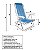 Kit 3 Cadeiras de Praia 8 Posições  Azul-Claro 100kg Mor - Imagem 8