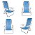 Kit 4 Cadeiras de Praia Alumínio 8 Posições Azul-Claro Mor - Imagem 1