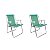 Kit 2 Cadeiras de Praia Alta Sannet Alumínio Verde110kg Mor - Imagem 1