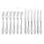 12 Talheres 6 Garfos + 6 Facas Carne C/ Serra Inox Cozinha - Imagem 1