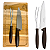Kit Tábua Madeira Churrasco Carne Com Faca E Garfo Aço Inox - Imagem 7