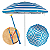 Guarda Sol Praia Piscina 2,60m Grande Articulado Reclinável Proteção Solar FPS100 e Saca Areia - Imagem 1
