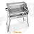 Churrasqueira Aço Inox 304 A Carvão 50x30cm Nelore Grill Resistente Duas Grelhas Desmontável Mec G - Imagem 4