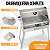 Churrasqueira Aço Inox 304 A Carvão 50x30cm Nelore Grill Resistente Duas Grelhas Desmontável Mec G - Imagem 3