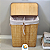 Cesto De Roupa Suja Bambu Grande Com Divisória Tampa Dobrável 60x52x32 MEK - Imagem 3