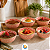 Kit de Tigelas de Cerâmica 12 cm Decorado Cumbuca Vasilha 6 Peças Sofisticado Bowl de Cerâmica Arancia - Imagem 6
